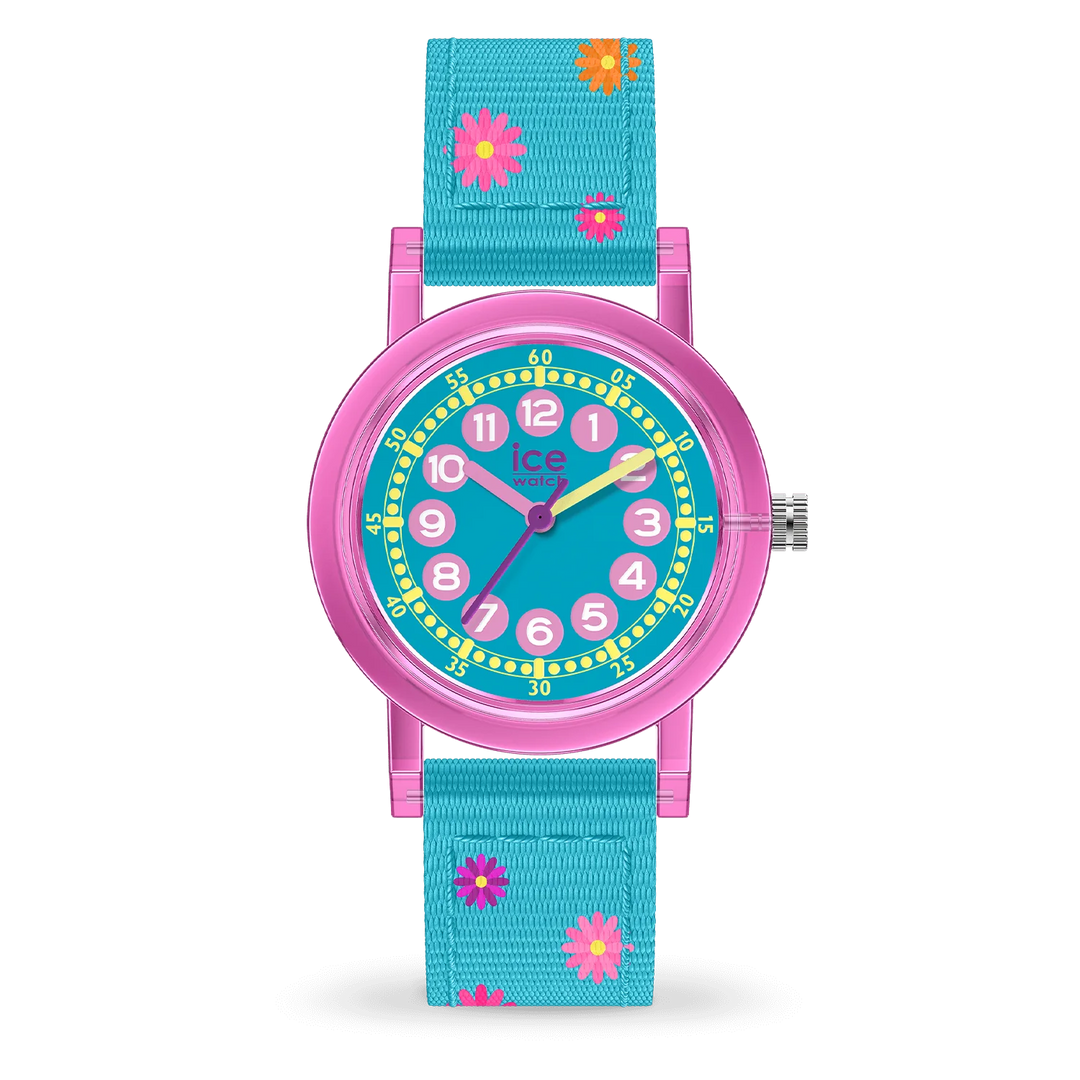 ICE Learning Pink Flowers Kinderuhr