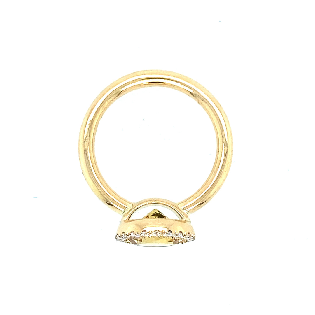 Ring mit Gold-Beryll, 750 GG
