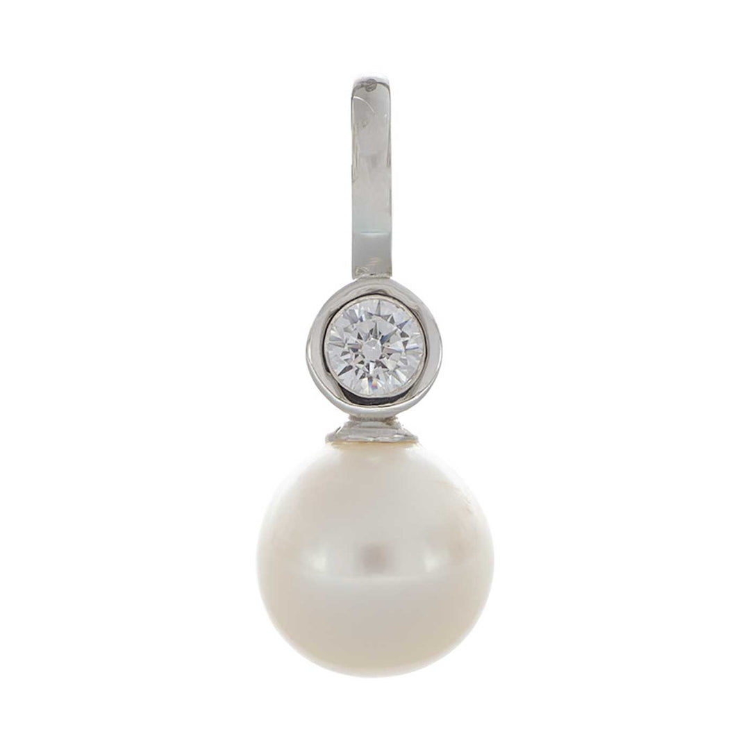 Anhänger Sterlingsilber, Zirkonia, Kulturperle SW 7,5mm