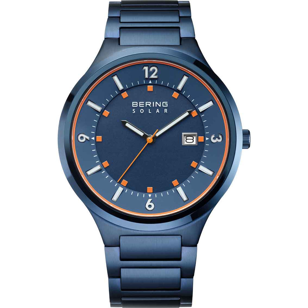 Bering Solar, blau poliert/gebürstet, 14442-797 Herrenuhr