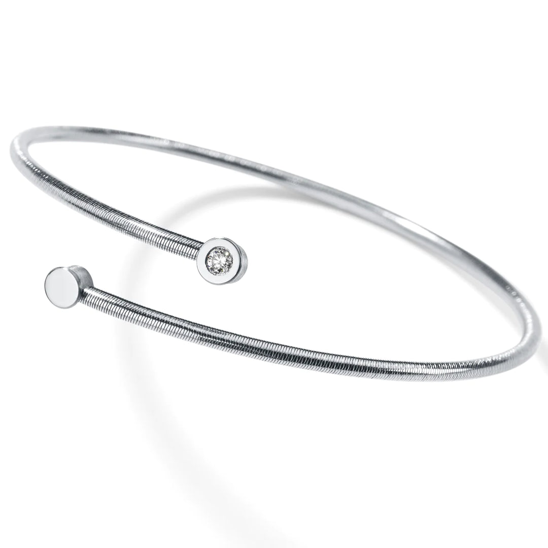 Diamantarmreif Twister, Elastisch, Edelstahl