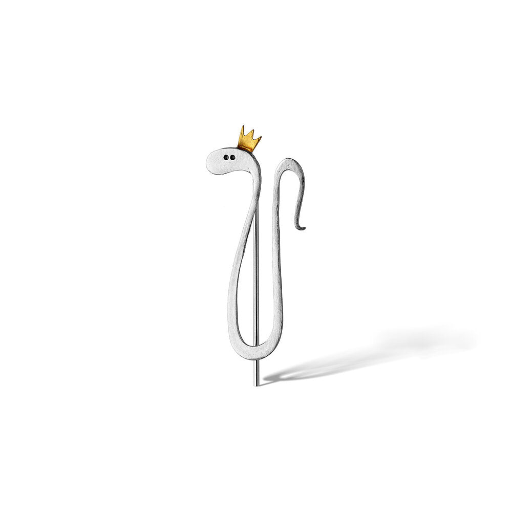 Brosche Sterlingsilber "Snake with a crown"