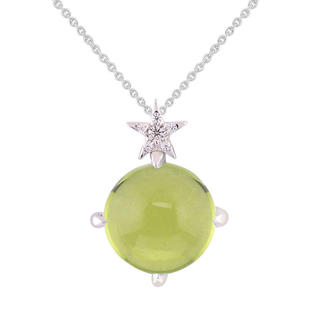 Collier Weißgold, Brillanten, Peridot