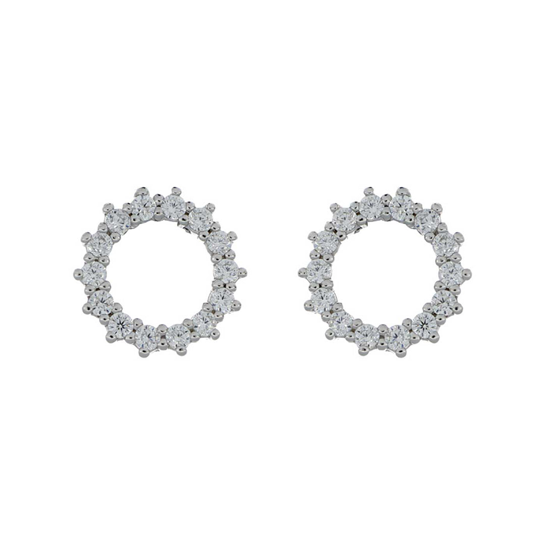 Ohrstecker 28 Zirkonia, Sterlingsilber, Kreis