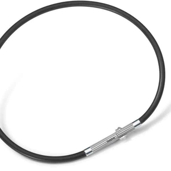 Kautschukcollier mit Edelstahlkern und Easyclasp