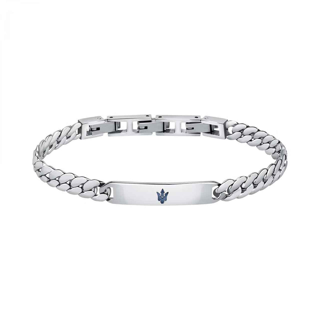 Maserati Herrenarmband, mit Platte, Edelstahl