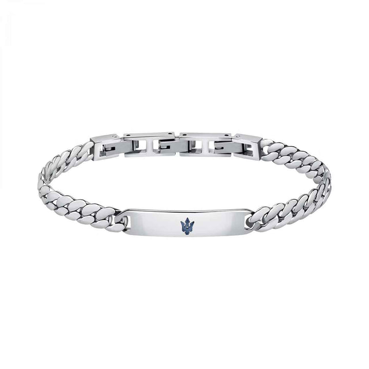 Maserati Herrenarmband, mit Platte, Edelstahl
