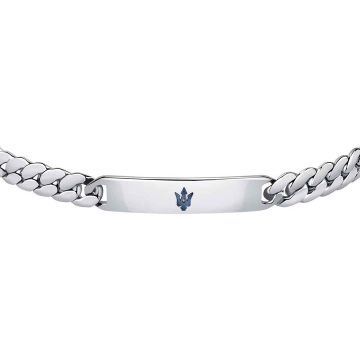 Maserati Herrenarmband, mit Platte, Edelstahl