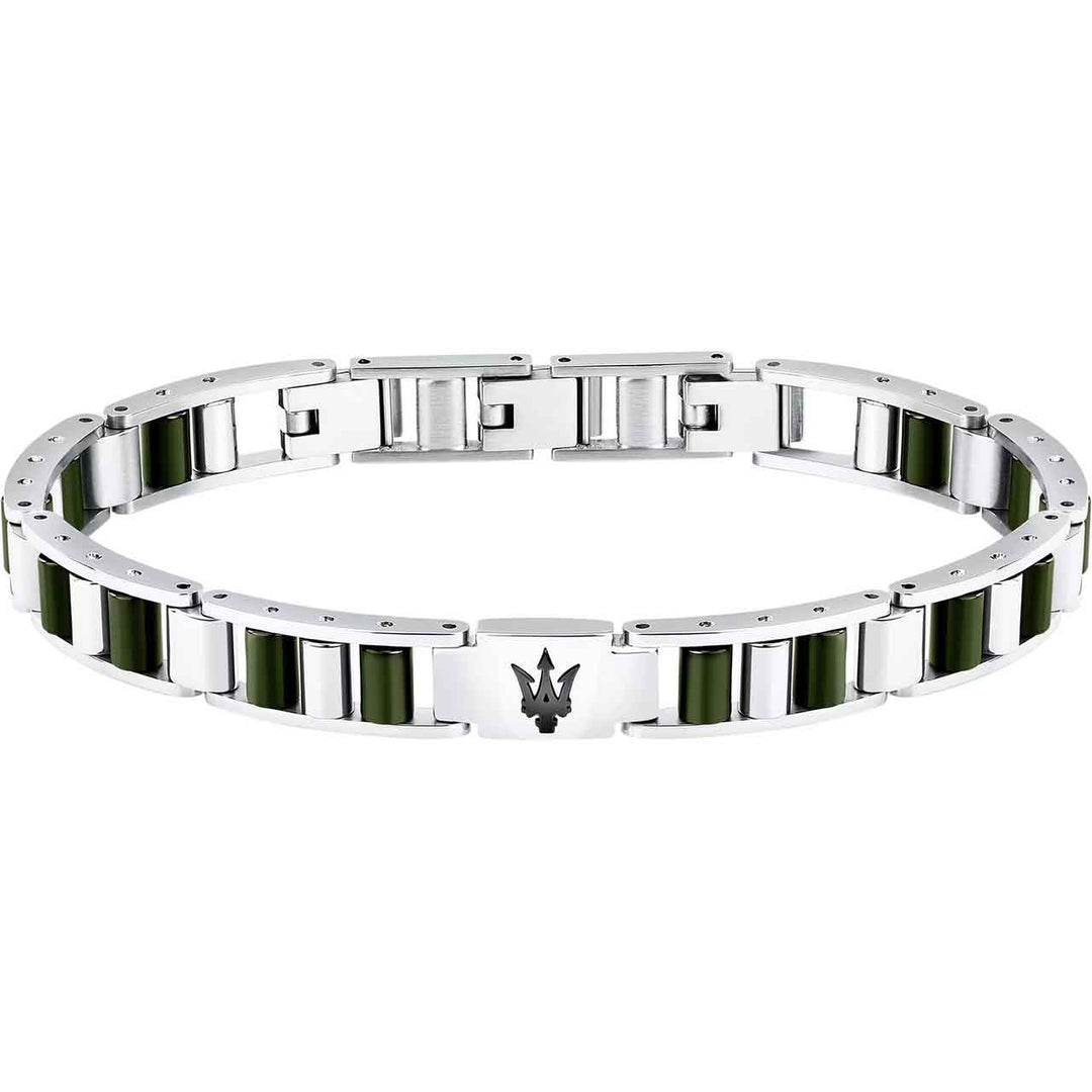 Maserati Herrenarmband, Edelstahl, Keramik grün