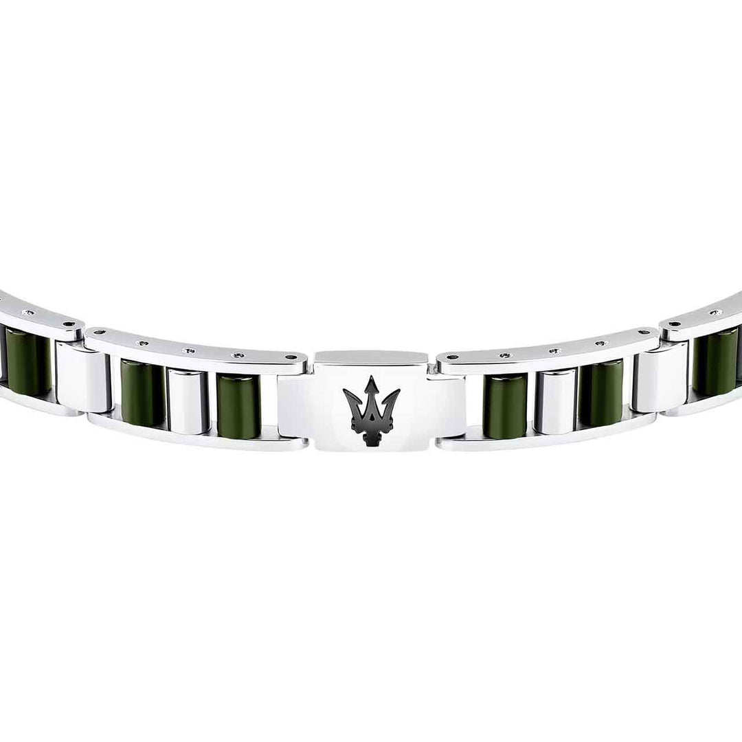 Maserati Herrenarmband, Edelstahl, Keramik grün