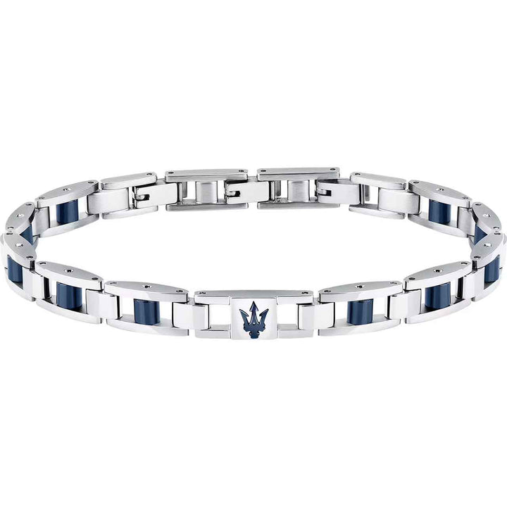 Maserati Herrenarmband, Edelstahl, Keramik blau