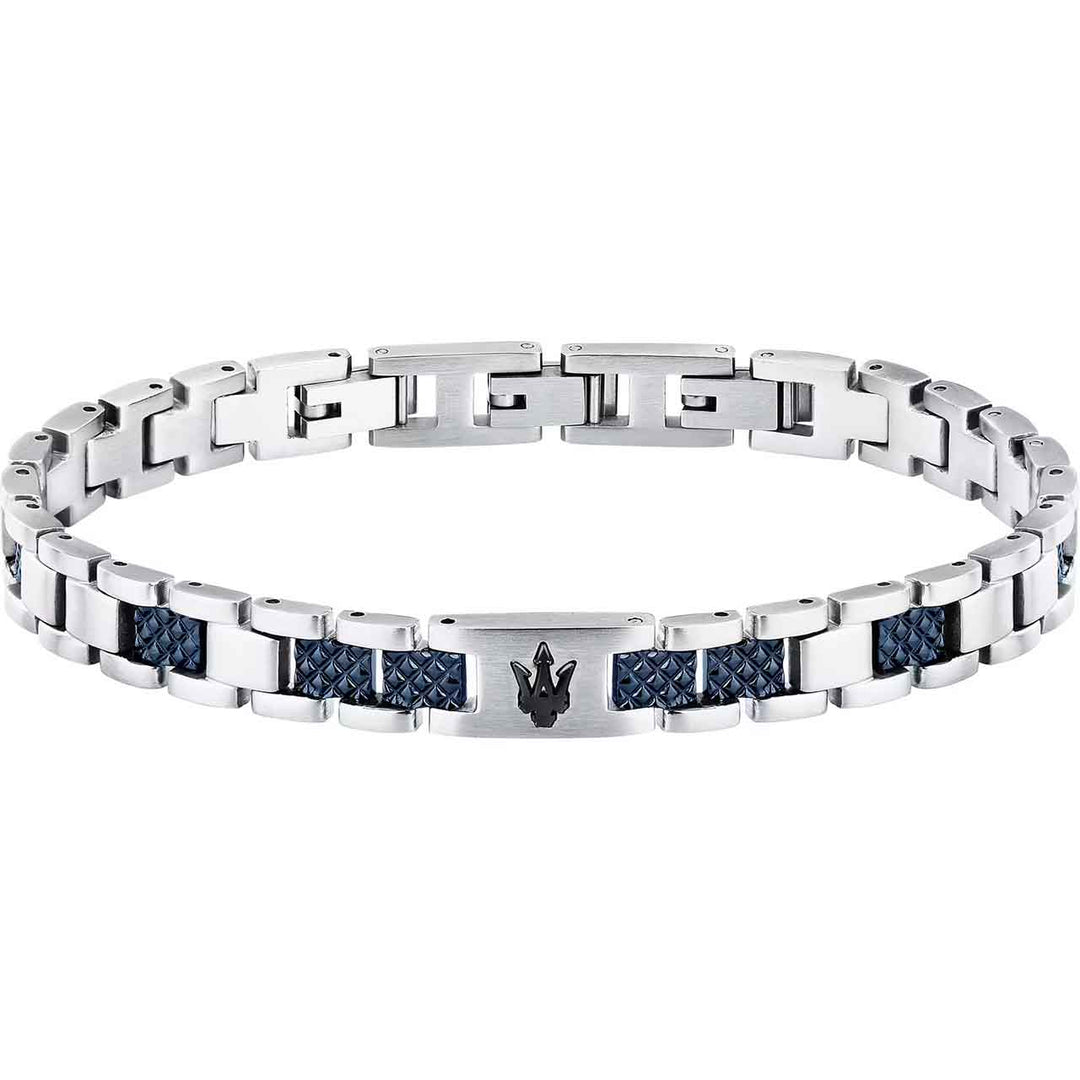 Maserati Herrenarmband, Edelstahl, blau