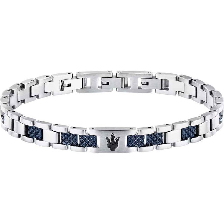 Maserati Herrenarmband, Edelstahl, blau