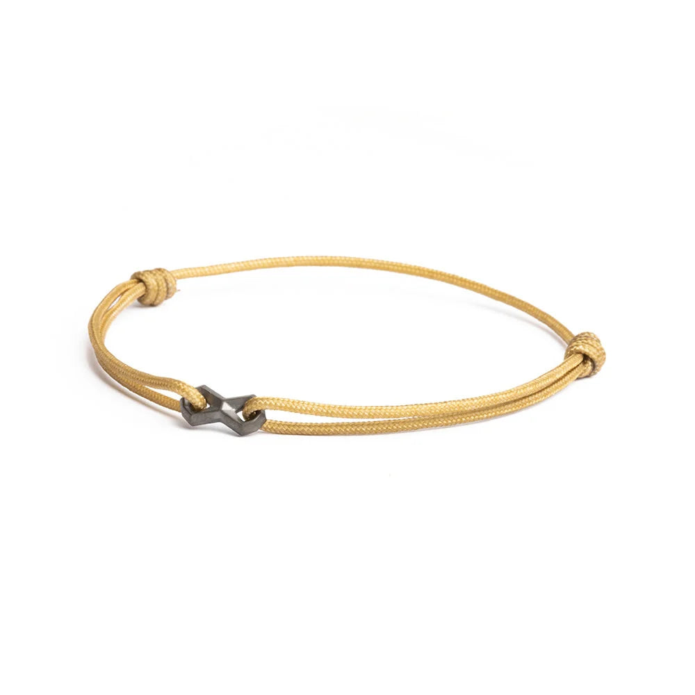 Nylonarmband 1,5 mm, beige, Infinity-Zeichen schwarz
