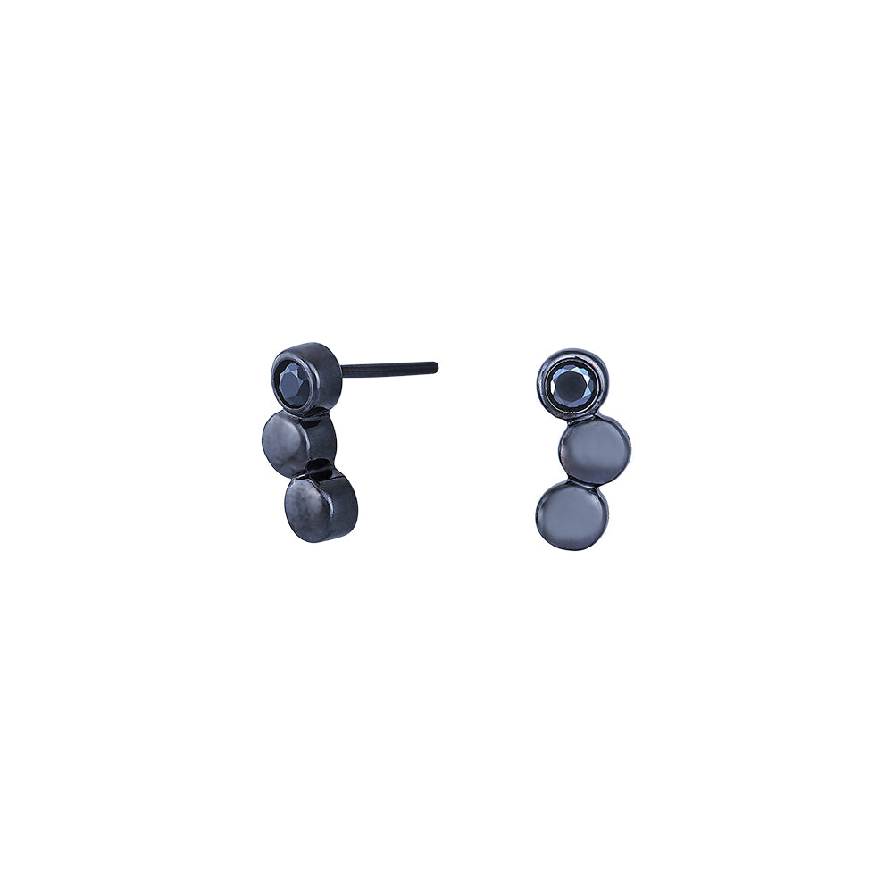 Joanli Nor Ohrstecker FLIKANOR 11 mm Sterlingsilber schwarz rhodiniert