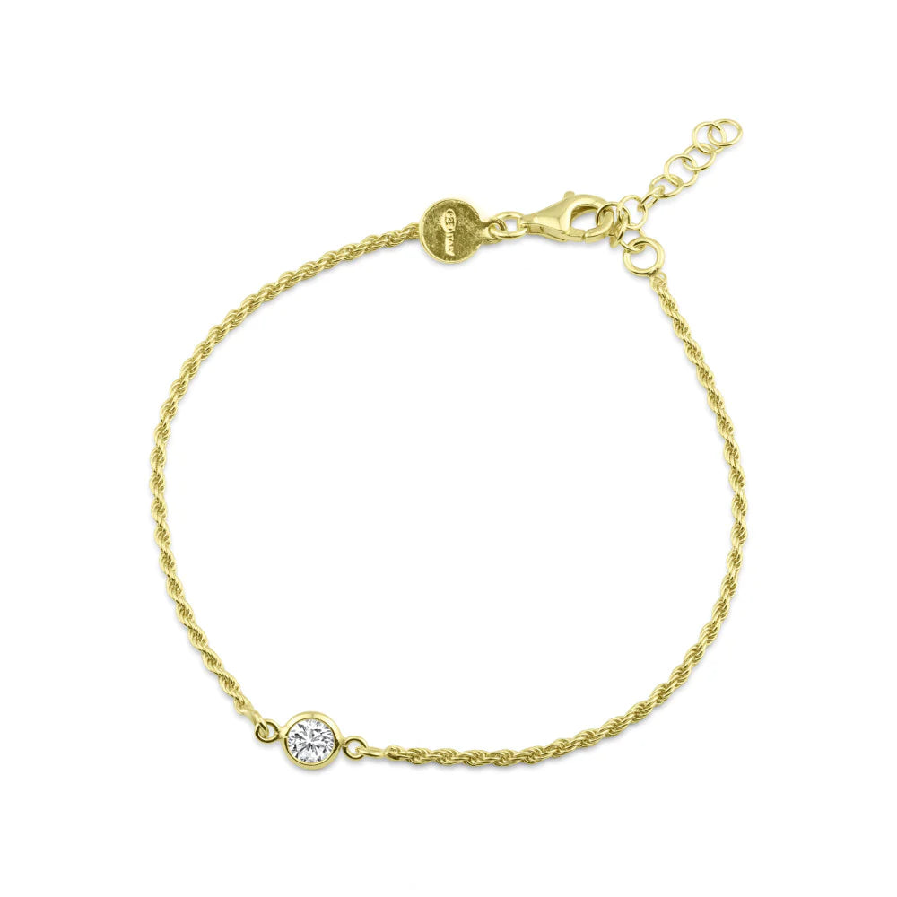 Armband mit Zirkonia, Sterlingsilber vergoldet