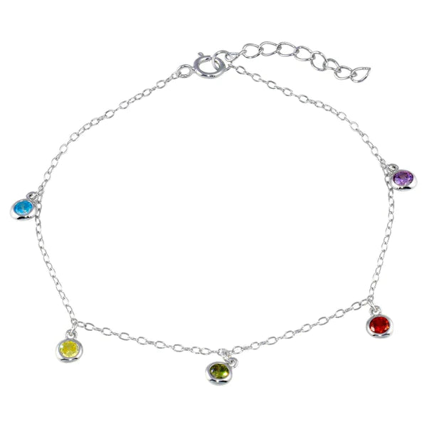 Armband Sterlingsilber, bunte Zirkonia