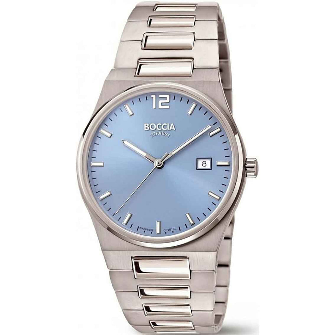 Boccia Herrenuhr 3661-01 Titan Hellblau