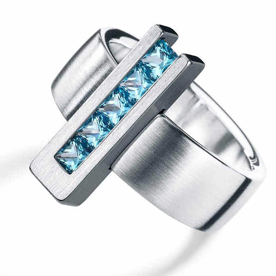 Humphrey Ring Farbedelstein NY 25, 7 mm, Edelstahl - My Fine Jewellery