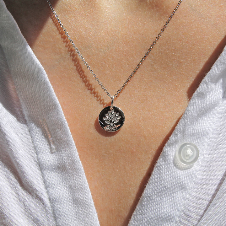 Joanli Nor rhodinierte Halskette DANILA 12mm Silber