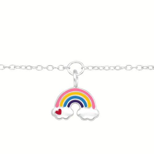 Armband mit Regenbogen-Anhänger für Kinder, Sterlingsilber