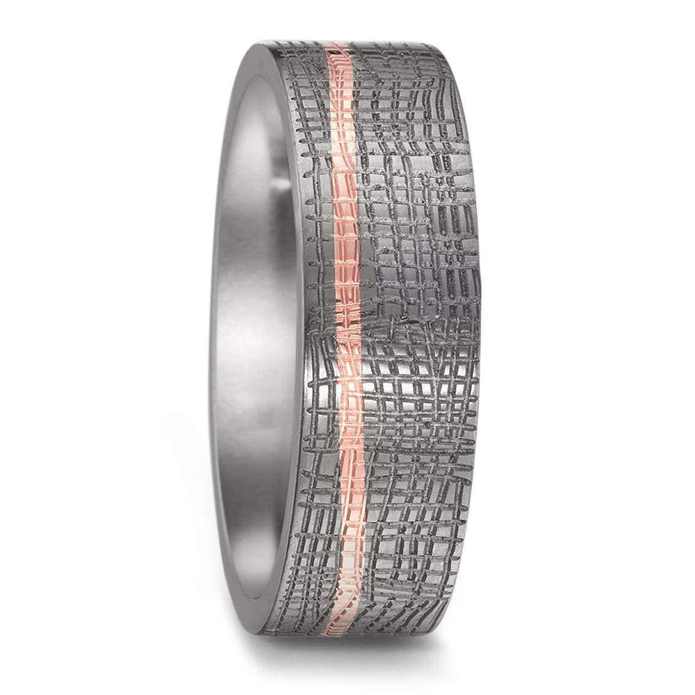 Teno Eheringe Tantal, 750/18 K Rotgold Diamant 0,02 ct - My Fine Jewellery