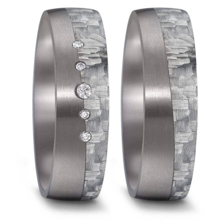 Teno Eheringe Tantal, Carbon Diamant 0,06 ct - My Fine Jewellery