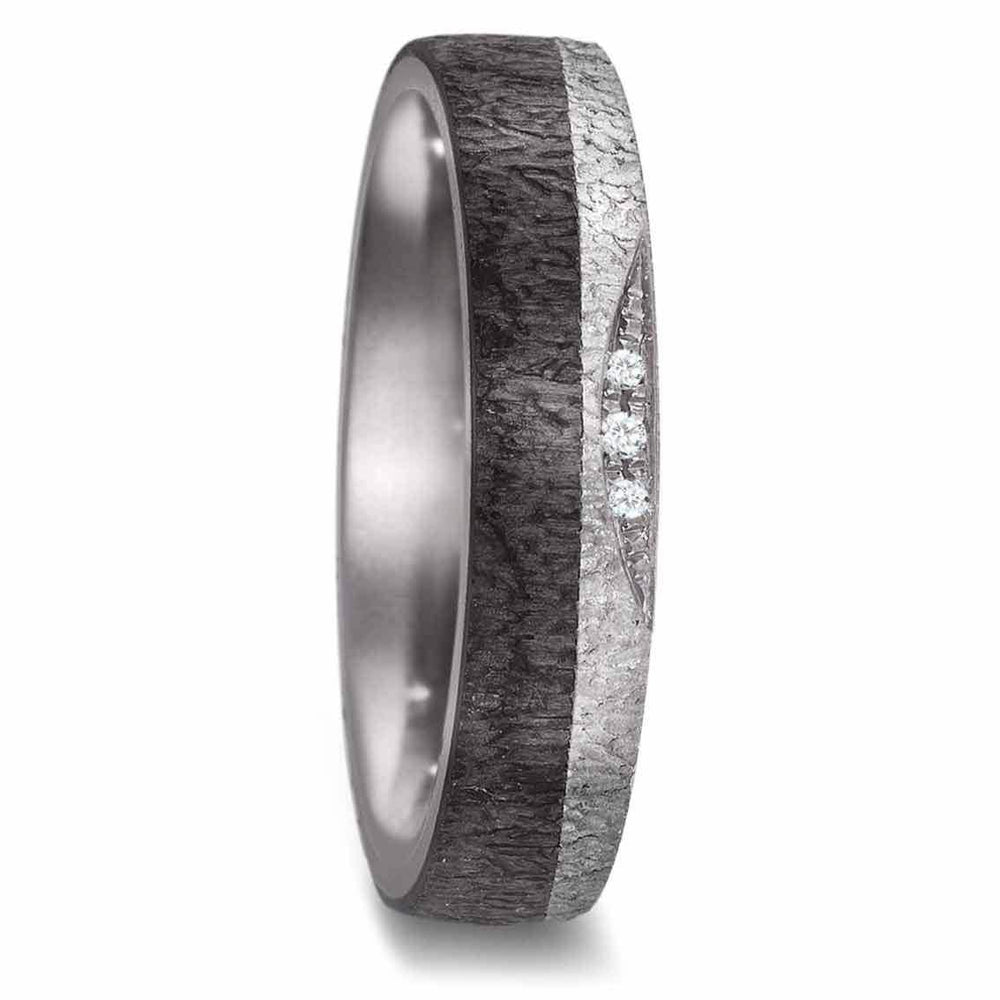 Teno Eheringe Tantal, Carbon, Diamant 0,018 ct - My Fine Jewellery