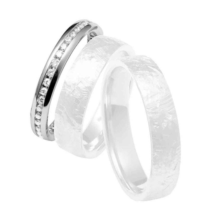 Damenring, 3 mm, Weißgold, Brillanten, Beisteckring - My Fine Jewellery