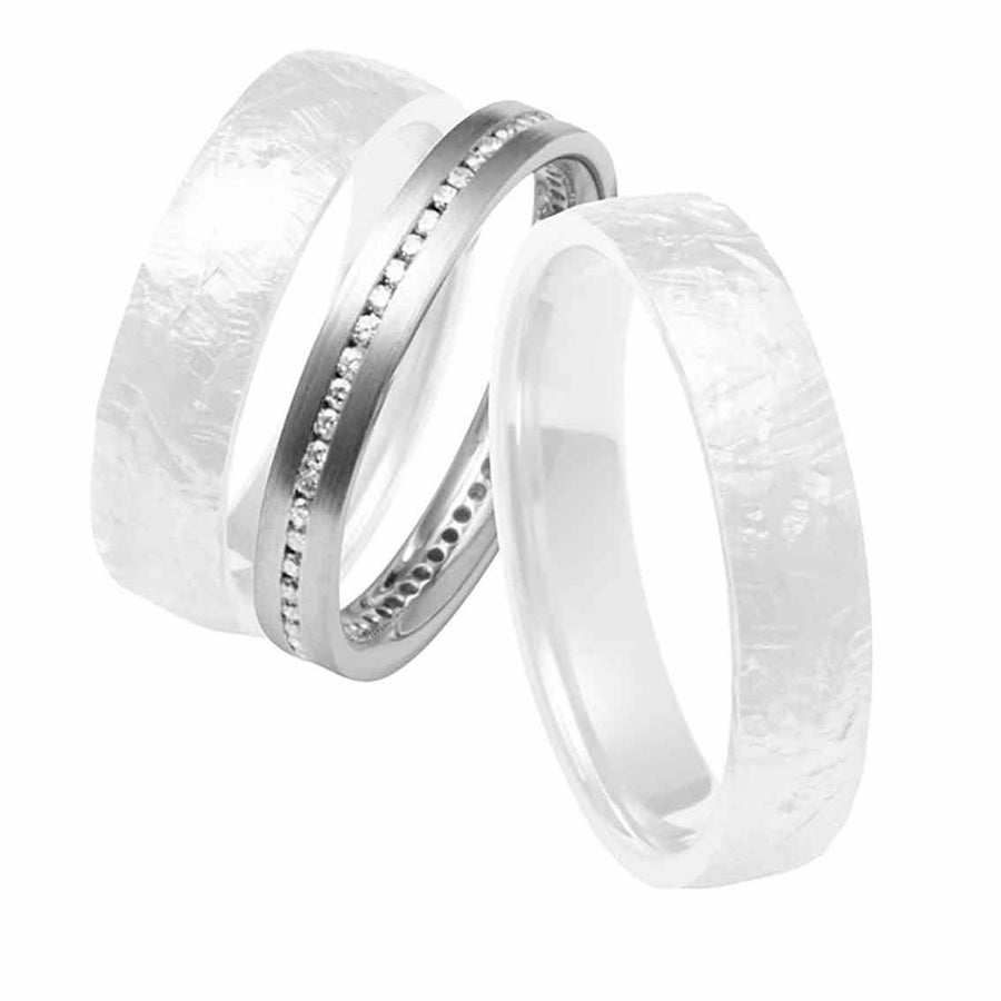 Damenring, 3 mm, Weißgold, Brillanten, Beisteckring - My Fine Jewellery