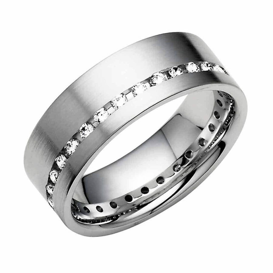 Damenring, 7 mm, Weißgold, Brillanten - My Fine Jewellery