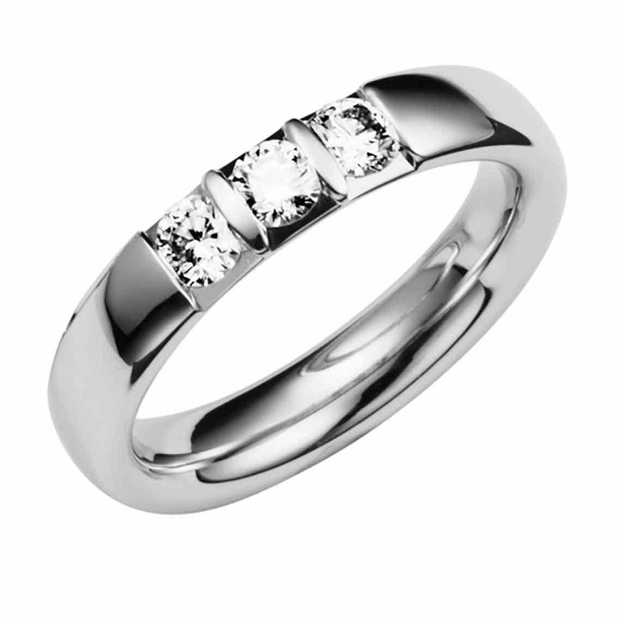 Damenring, 4 mm, Weißgold, Brillanten - My Fine Jewellery