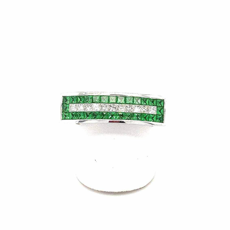 Damenring, Diamant und Tsavorit, 750 Weißgold - My Fine Jewellery