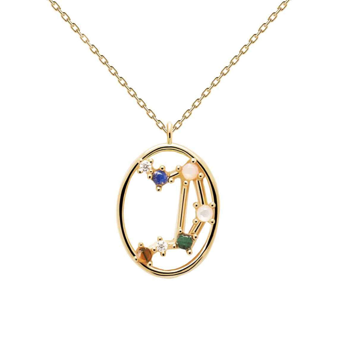 Halskette Waage, Sterlingsilber vergoldet, Tierkreiszeichen - My Fine Jewellery