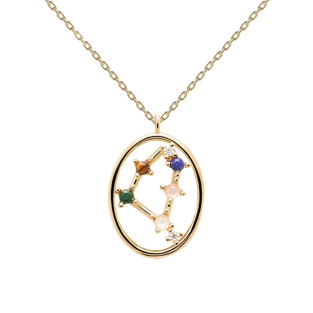 Halskette Steinbock, Sterlingsilber vergoldet, Tierkreiszeichen