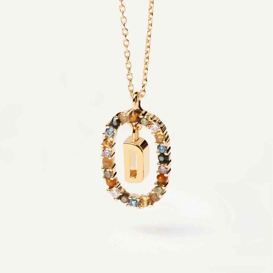 Halskette D Buchstabe, Sterlingsilber vergoldet - My Fine Jewellery