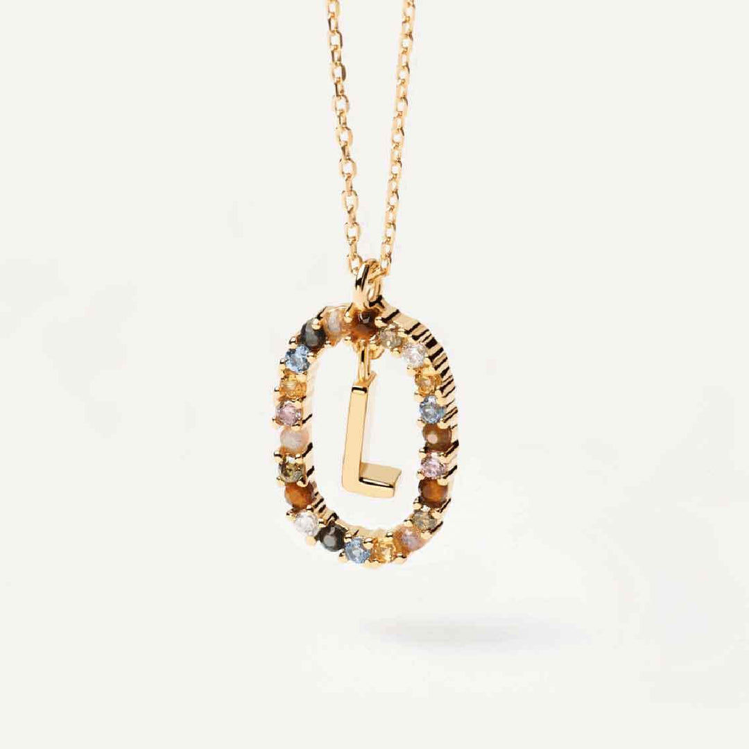 Halskette L Buchstabe, Sterlingsilber vergoldet - My Fine Jewellery