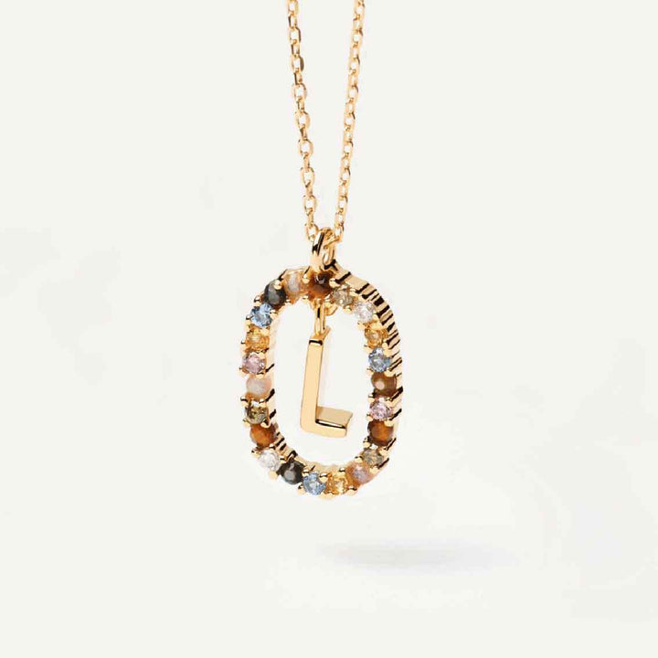 Halskette L Buchstabe, Sterlingsilber vergoldet - My Fine Jewellery