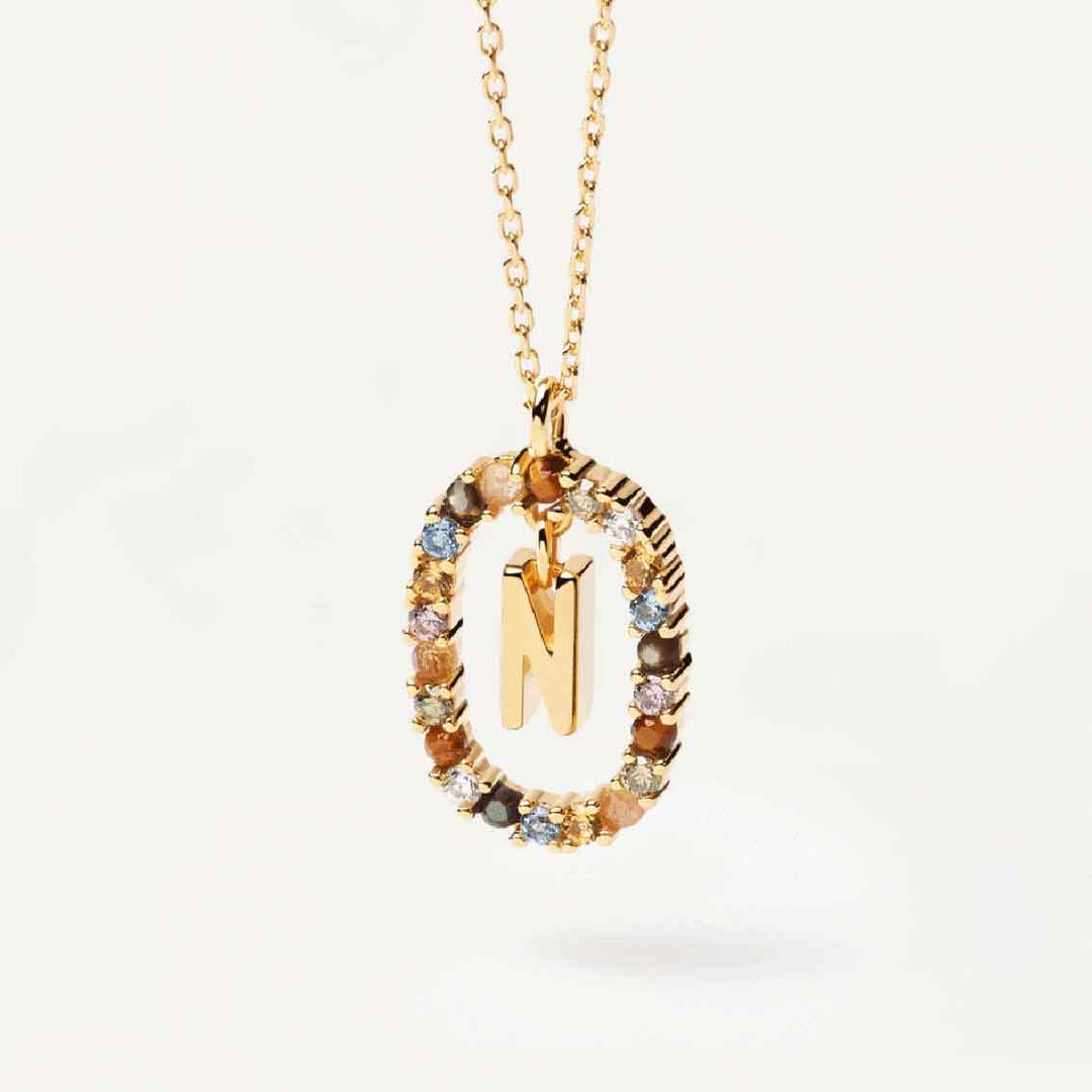 Halskette N Buchstabe, Sterlingsilber vergoldet - My Fine Jewellery