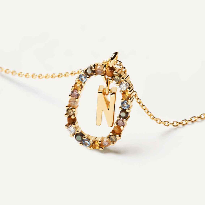 Halskette N Buchstabe, Sterlingsilber vergoldet - My Fine Jewellery