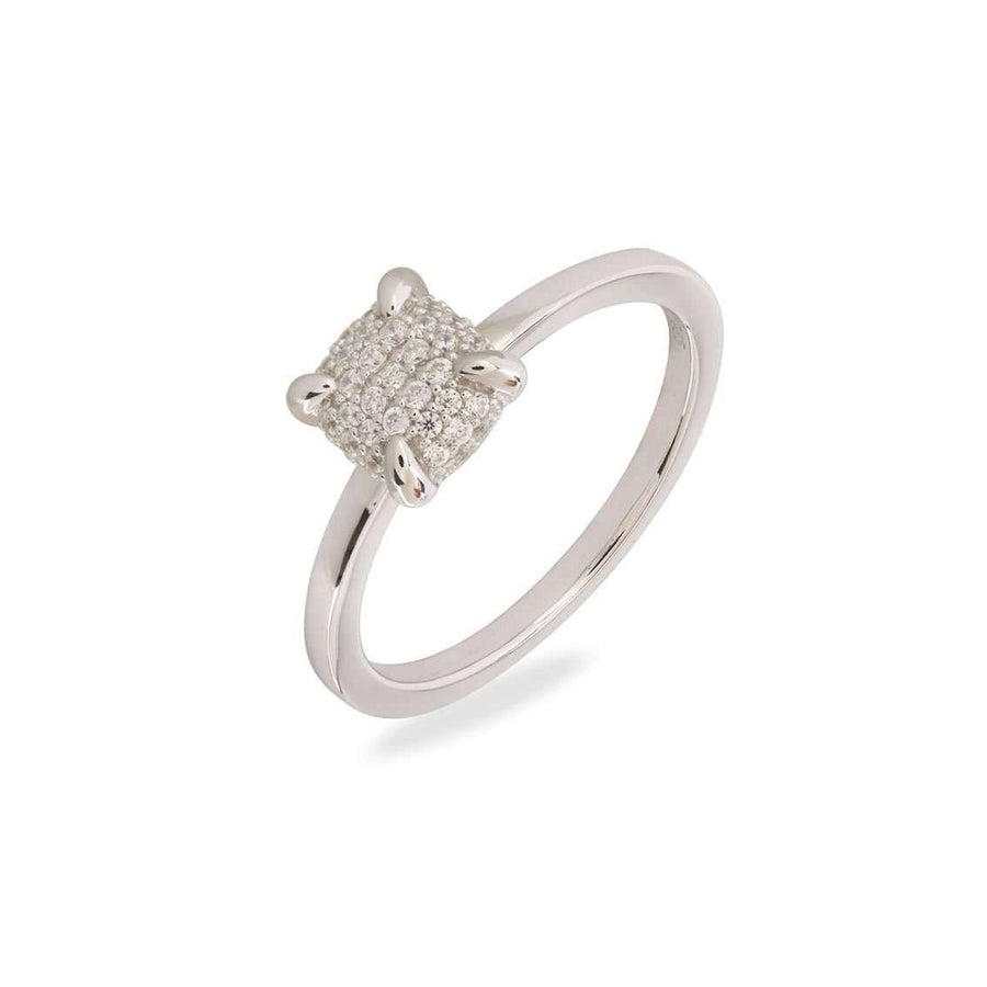 Vilmas Amoretti Ring "Pave Pad" – Sterling Silber Rhodiniert Zirkonia weiß - My Fine Jewellery