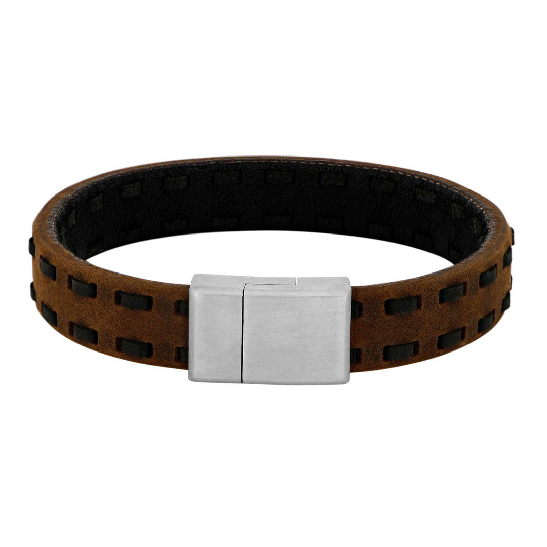 SON Armband braun/schwarz, Kalbsleder 12 mm