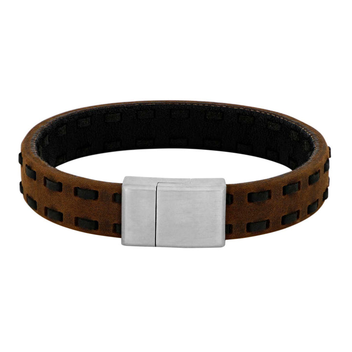 SON Armband braun/schwarz, Kalbsleder 12 mm