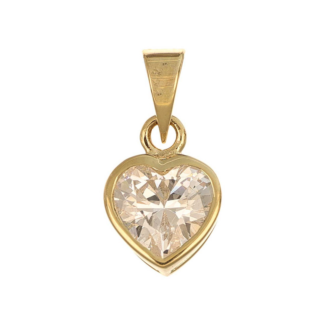 Anhänger Gelbgold, Herzform, Zirkonia