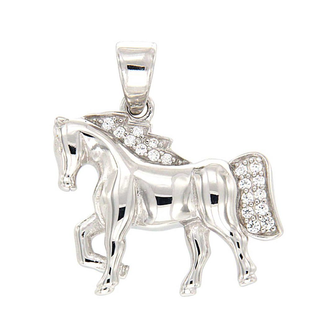 Anhänger Pferd, Sterlingsilber, Zirkonia
