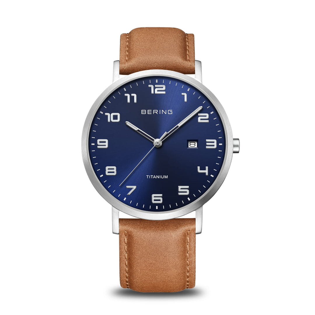 Bering Herrenuhr – Titanium, silber gebürstet 18640-567