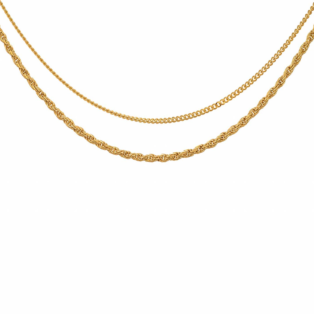 Collier 2-reihig, vergoldet, 42-45cm