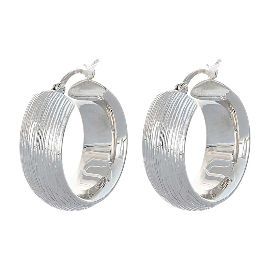 Creolen 26 x 10mm, gerillt