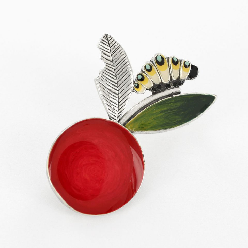 Brosche Cocoon rot