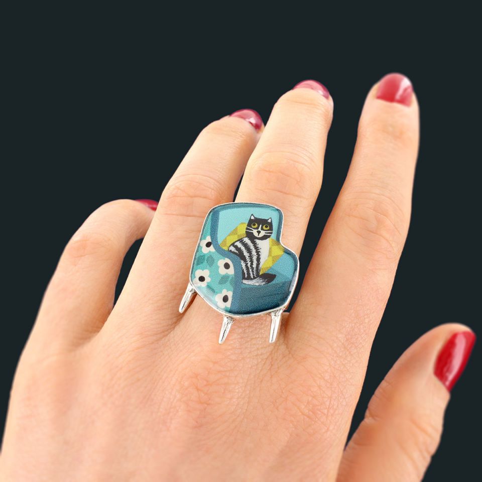 Taratata Ring Chanapé – Handbemalter Designer-Ring mit Tiermotiv